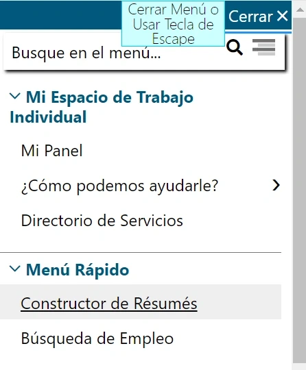 CalJOBS résumé: login y creación de currículum